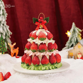 【圣诞季】圣诞草莓塔·红颜草莓多多奶油蛋糕，可选1.5磅