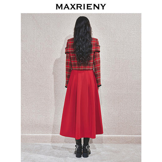 玛克门店发货：MAXRIENY复古收腰半裙中长裙(货号:MC85SK790) 商品图3