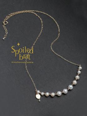 spoiledbrat jewelry大号珍珠微笑项链