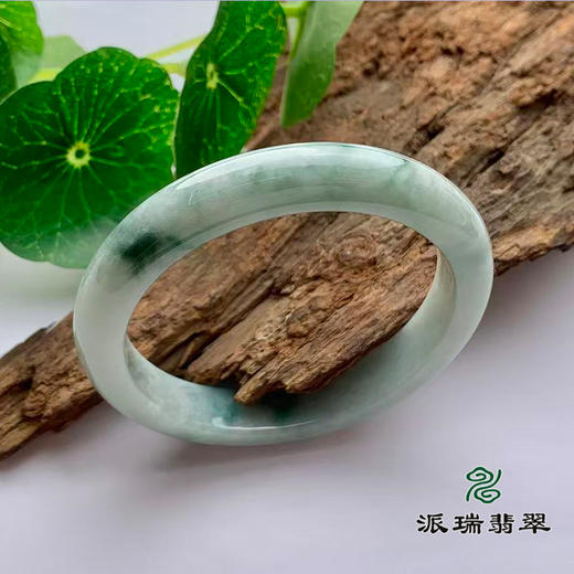 派瑞翡翠 翡翠手镯 糯种 飘花 商品图0