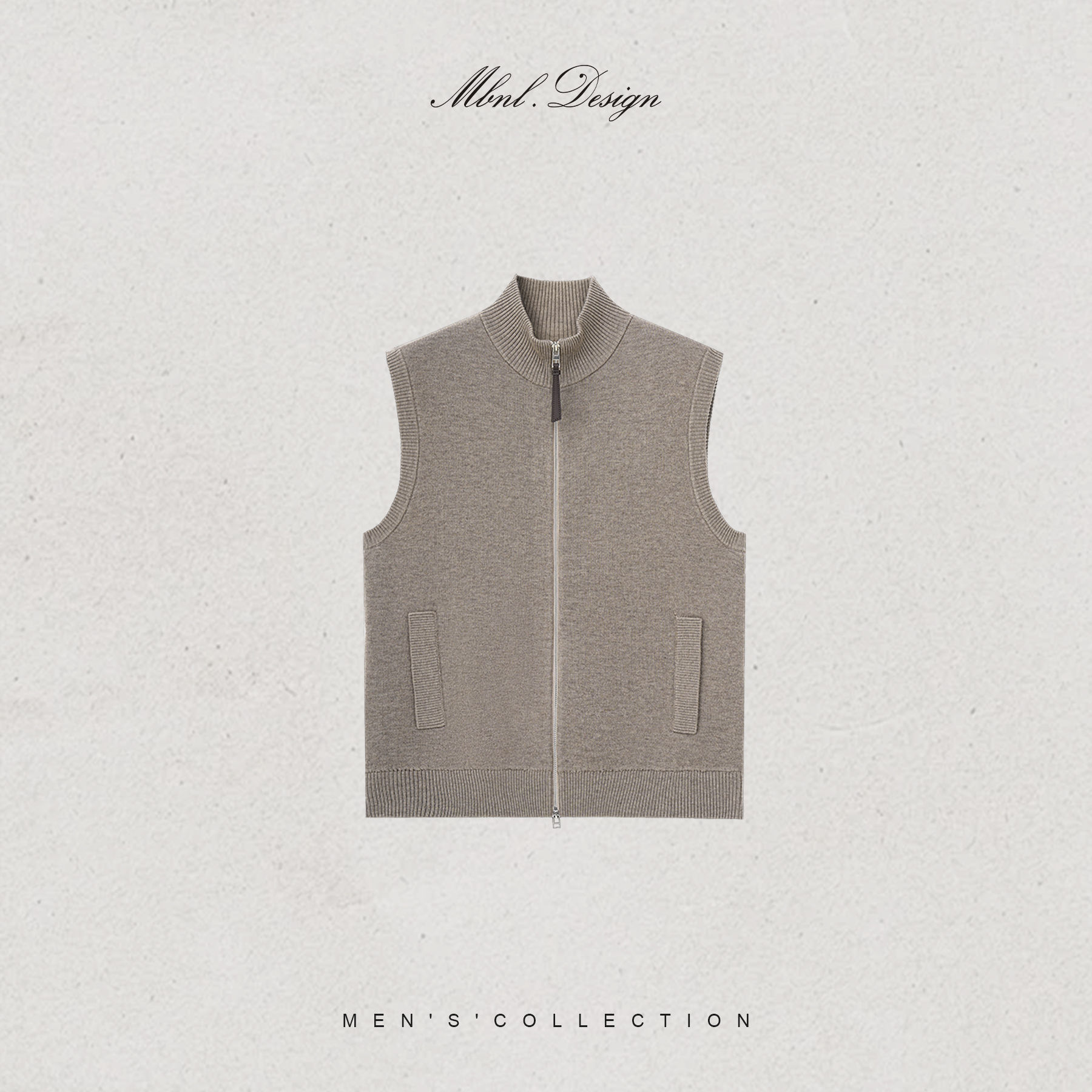 「L.E Vest」秦磊男装美丽诺羊毛定织一体织云马甲LL-WMJ6028 N11商品图2
