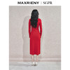 玛克门店发货：【商场同款-新年红系列】MAXRIENY优雅复古感连衣裙针织红色裙子(货号:MS85DR759) 商品缩略图3