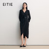 EITIE爱特爱V领腰封结合褶裥设计层次感简约大气礼服8577204 商品缩略图0
