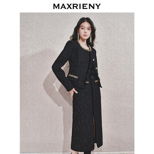 玛克门店发货：黑金小香羊毛外套女气质高级感(货号:MC85JA759) 商品图2