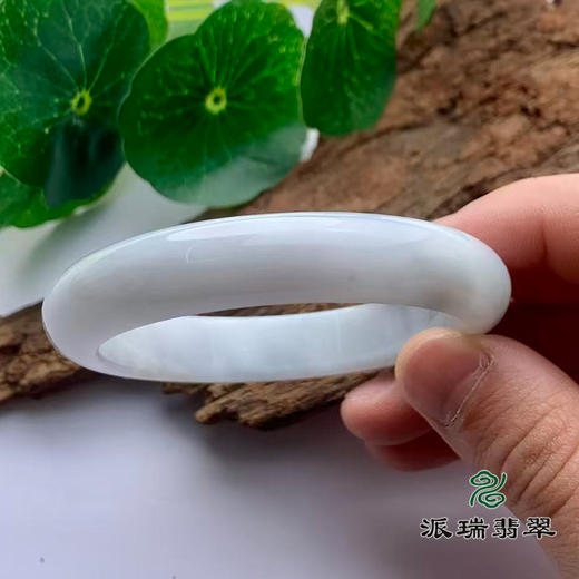 派瑞翡翠 翡翠手镯 糯种 白色 商品图2