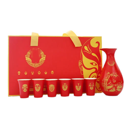 脸谱酒具一壶六杯 商品图0