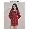 MAXRIENY【商场同款-节庆穿搭新年红】复古优雅感红格纹外套女(货号:MC85JA779) 商品缩略图2