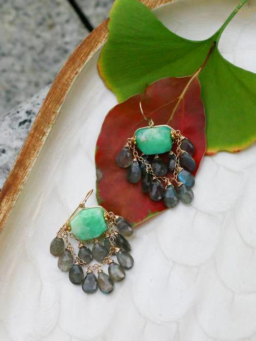 SpoiledBrat Jewelry Chandelier系列 | 澳洲玉斜长石吊灯耳环 商品图4