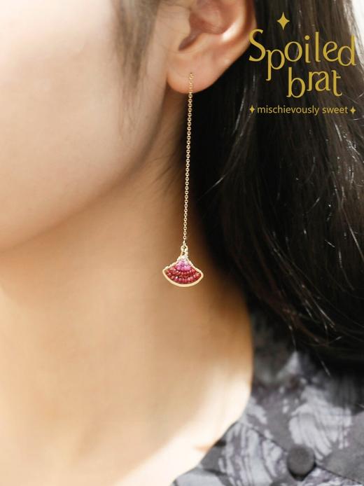 spoiled brat jewelry银杏叶系列 | 渐变红宝石耳线 商品图5