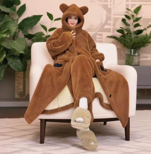 像被子一样厚的睡袍！！（赠送同款裤子）巨厚比羽绒服暖！长袍睡衣-喜出 商品图2