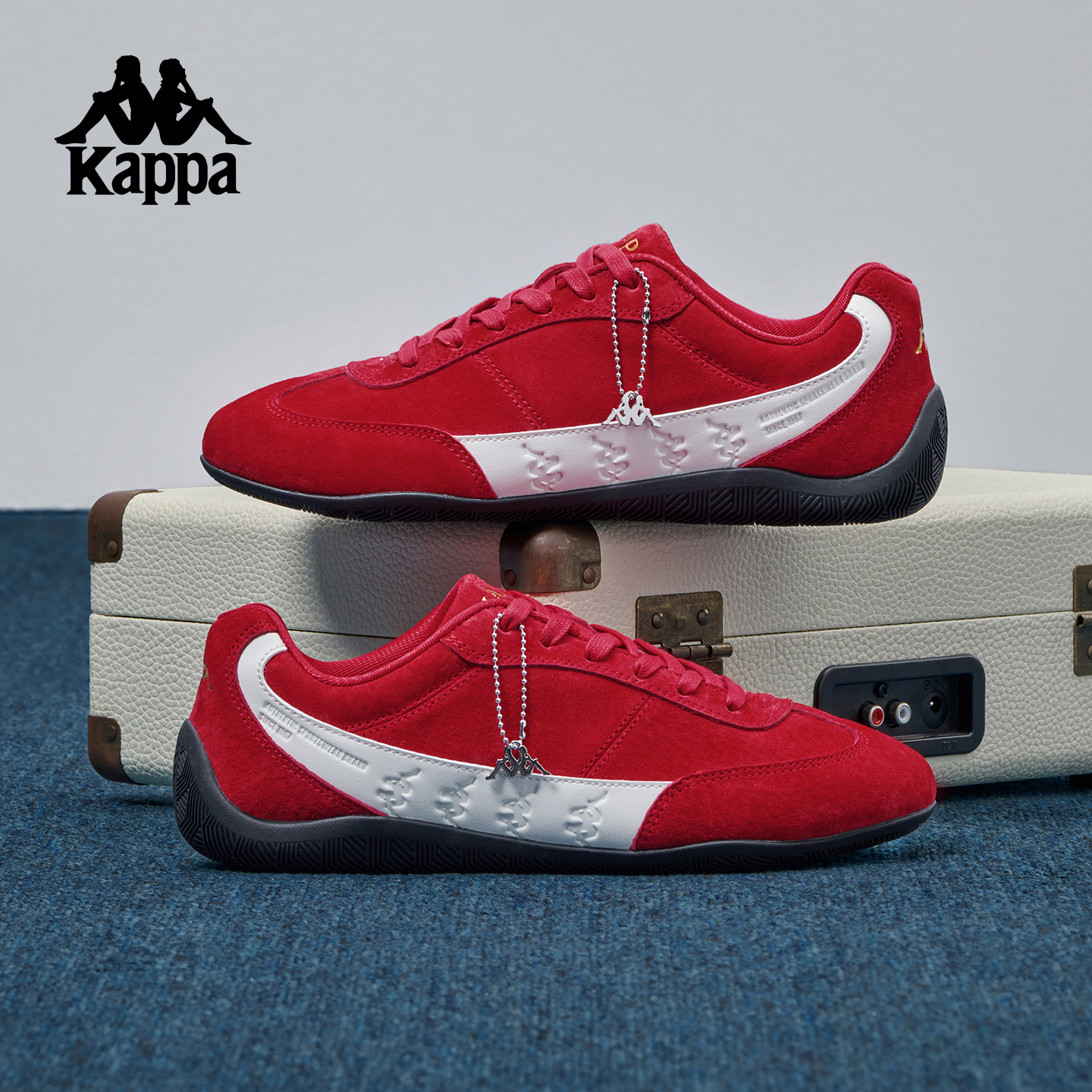 Kappa 复古赛车鞋男女2025新款红色薄底运动鞋德训鞋子K0GW5CC60