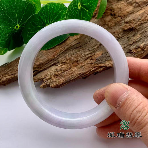 派瑞翡翠 翡翠手镯 糯种 紫色 商品图3