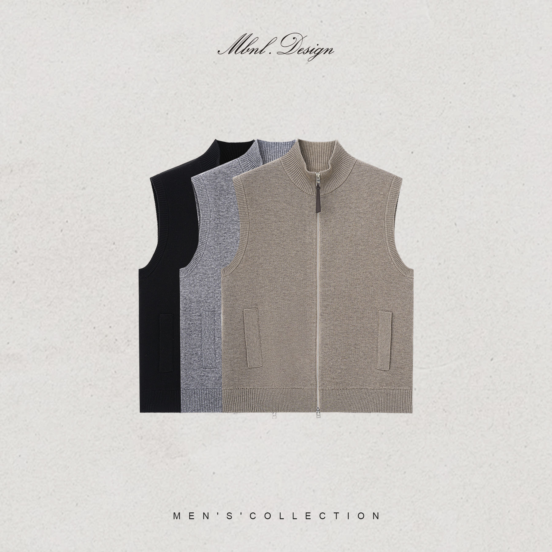 「L.E Vest」秦磊男装美丽诺羊毛定织一体织云马甲LL-WMJ6028 N11商品图4
