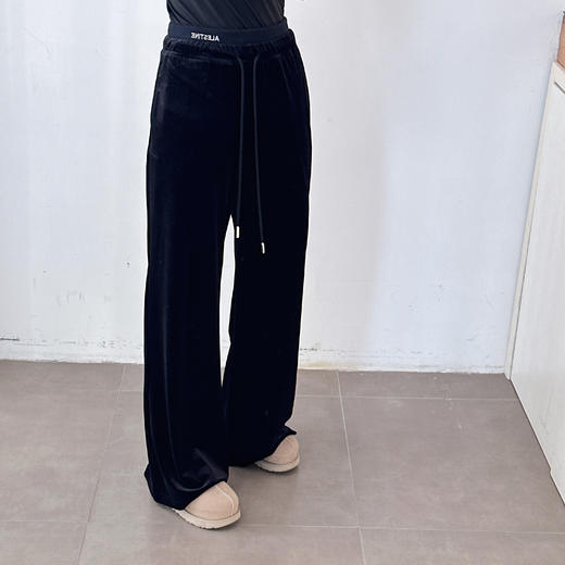 秋季新款时尚高腰抽绳刺绣字母休闲裤 商品图4