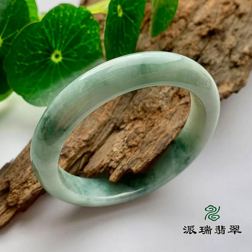派瑞翡翠 翡翠手镯 糯种 飘花 商品图0