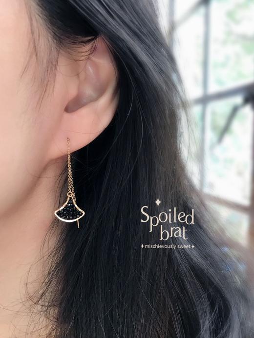 SpoiledBrat Jewelry银杏叶系列 | 石榴石/绿松石/珍珠/绿玉髓耳线 商品图7