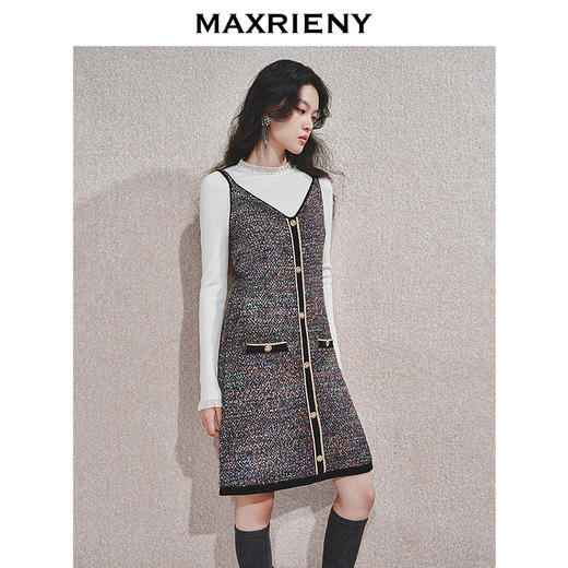 玛克门店发货：MAXRIENY优雅极光小香连衣裙(货号:MC85DR791) 商品图2