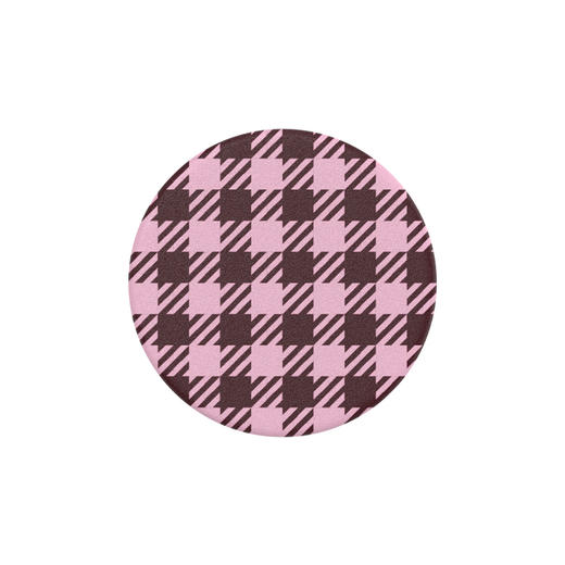 【色彩力场】黑樱桃菱格纹 POPGRIP泡泡骚手机粘贴式气囊支架 Graphic平面系列 粉色 格纹 商品图2