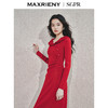 玛克门店发货：【商场同款-新年红系列】MAXRIENY优雅复古感连衣裙针织红色裙子(货号:MS85DR759) 商品缩略图2