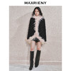 MAXRIENY【商场同款-节庆穿搭】精致复古感羽毛饰边丝绒外套女(货号:MC85JA794) 商品缩略图1