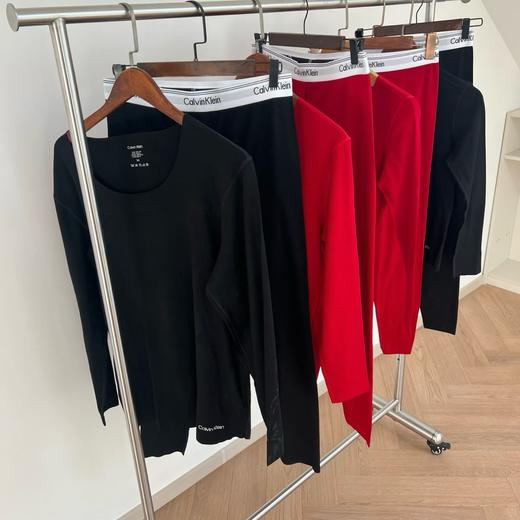 CK热引力双杠logo 系列情侣款莫代尔秋衣套装 ，莫代尔随意裁材质 商品图0