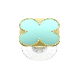 【色彩力场】天空蓝幸运草 POPGRIP泡泡骚手机粘贴式气囊支架 Enamel金属珐琅系列 蓝绿 异形