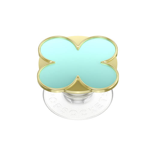 【色彩力场】天空蓝幸运草 POPGRIP泡泡骚手机粘贴式气囊支架 Enamel金属珐琅系列 蓝绿 异形 商品图0