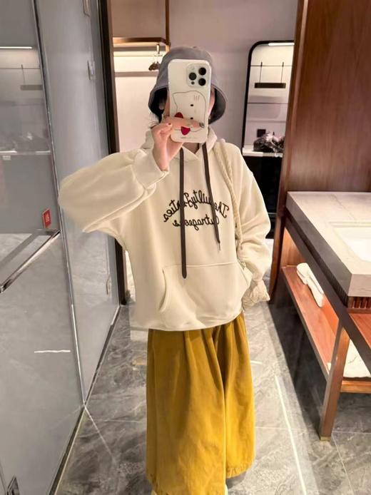 女王节抢购价-不支持退【自营】🔥🔥🔥奥粒绒【重工刺绣】 连帽款～爆款加绒厚款卫衣-喜出 商品图0