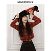 MAXRIENY【商场同款-节庆穿搭新年红】复古优雅感红格纹外套女(货号:MC85JA779) 商品缩略图1