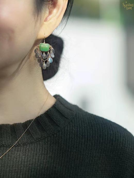 SpoiledBrat Jewelry Chandelier系列 | 澳洲玉斜长石吊灯耳环 商品图2