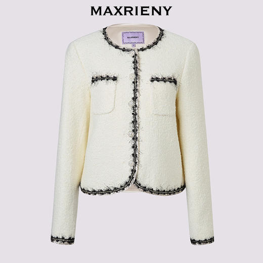 玛克门店发货：MAXRIENY法式小香风羊毛混纺外套(货号:MF86JA507) 商品图3