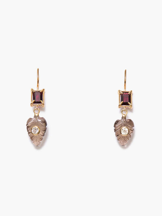 订购6周到｜Chan Luu-FERN-石榴石 烟晶 白托帕石 耳环［美国设计师］ 商品图0