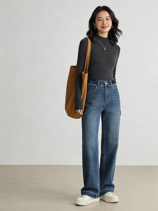 臣禾	【智感毛衫-半高领】岛精18针100%羊毛套头针织衫	JZ254090575 商品图6