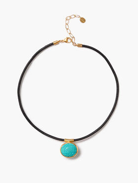 订购12周到｜Chan Luu-VALLEY-山谷 绿松石 皮革 吊坠 项链［美国设计师］