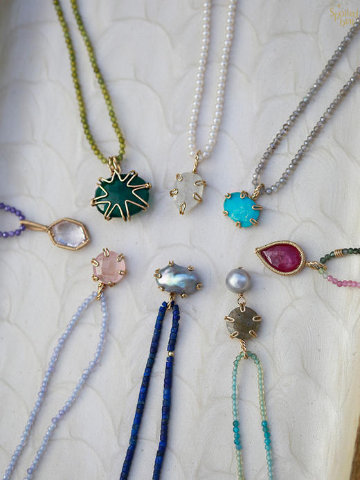 SpoiledBrat Jewelry彩色宝石吊坠系列 |  粉晶 /紫水晶/绿松石项链 商品图9