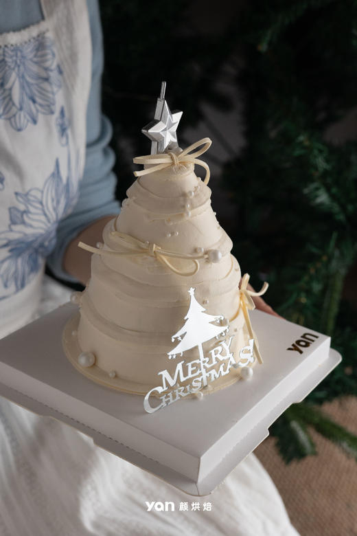 圣诞-白色圣诞树蛋糕 商品图0