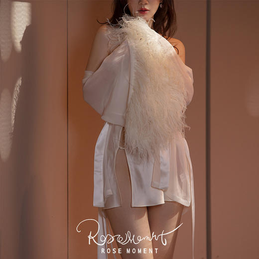 微透朦胧真丝乔其羽毛袖中袍 P231183 商品图4