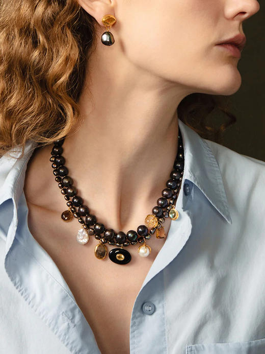 订购12周到｜Chan Luu-SEED-种子 淡水珍珠 石英 拉长石 缟玛瑙 黄水晶 项链［美国设计师］ 商品图1