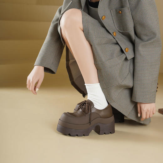 Westory2026年春季胎牛厚底四季乐福鞋超酷休闲深口单鞋W26AM50181 商品图7