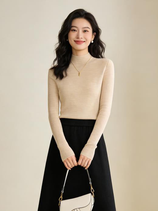 臣禾	【智感毛衫-半高领】岛精18针100%羊毛套头针织衫	JZ254090575 商品图1