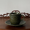 英国1970s TAMS绿色编织纹陶瓷杯碟组合2pcs B0296 商品缩略图0