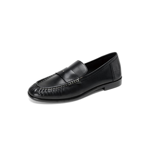 Westory2026年春季超软牛皮老钱风低跟极简四季乐福鞋休闲百搭深口单鞋W26AM50171 商品图10