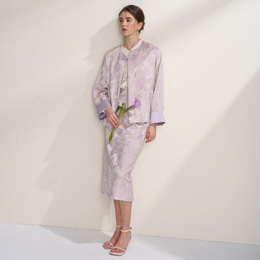 EITIE爱特爱提花新中式国风时尚印花2026年春季新款外套A2603107 商品图3