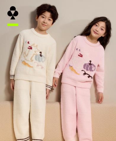 有棵树儿童半边绒睡衣男童女童睡衣2025秋冬新款家居服套装 商品图0