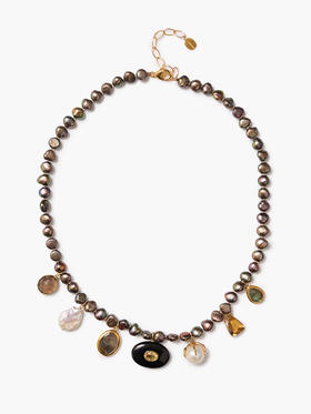 订购12周到｜Chan Luu-SEED-种子 淡水珍珠 石英 拉长石 缟玛瑙 黄水晶 项链［美国设计师］