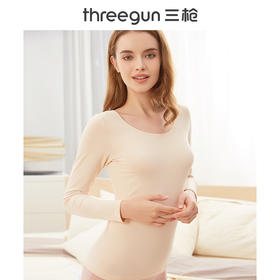 Threegun三枪 圆领女士美体修身长袖上衣打底衫-23330A921