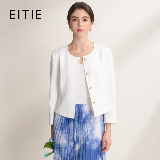 EITIE爱特爱圆领收腰显瘦2026春季新款西装外套A2603101 商品图0