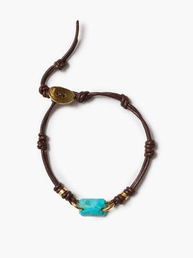 订购6周到｜Chan Luu-MESA-绿松石 皮革 手链［美国设计师］