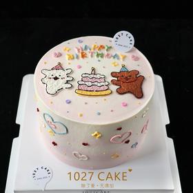 1027CAKE |  手绘蛋糕  线条小狗（提前1-2天预订）