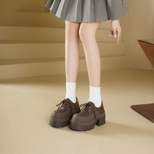 Westory2026年春季胎牛厚底四季乐福鞋超酷休闲深口单鞋W26AM50181 商品图3